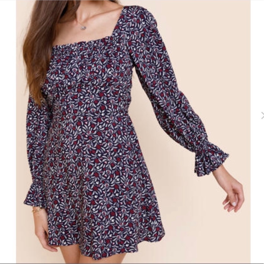 Francesca's Spring Dress Floral Long Sleeve Dress